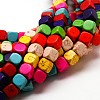 Cube Synthetic Turquoise Beads Strands TURQ-I010-21-1