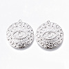 Brass Micro Pave Clear Cubic Zirconia Pendants KK-N232-166-NF-1