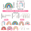 SUNNYCLUE 16Pcs 8 Styles Rainbow Acrylic Charm Dangle Earring Making Kits DIY-SC0021-37-2
