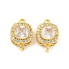 Brass Pave Cubic Zirconia Connector Charms KK-B096-05G-03-1