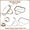 2Pcs 2 Colors Iron Flower Kiss Lock Purse Frame Handle AJEW-BBC0002-38A-2