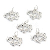 Brass Clear Cubic Zirconia Charms ZIRC-B010-22-2