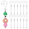 12Pcs Iron Beaded Hook Christmas Tree Decoration AJEW-AR0005-57-1