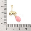 Alloy Resin Flower Pendants PALLOY-U003-06G-02-3