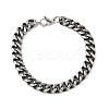 667 Stainless Steel Curb Chain Bracelets for Men Women BJEW-D367-02-4