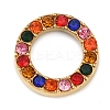 PVD Vacuum Plating 304 Stainless Steel Colorful Rhinestone Linking Rings STAS-Z082-01G-02-1