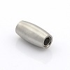 Tarnish Resistant 304 Stainless Steel Matte Surface Magnetic Clasps with Glue-in Ends LS-STAS-O042-C-23-3