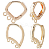 16Pcs 2 Styles Brass Huggie Hoop Earring Findings KK-BBC0008-52-1