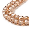 Electroplate Transparent Glass Beads Strands GLAA-C029-03B-07-3
