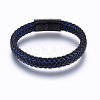 Leather Braided Cord Bracelets BJEW-E345-07B-1