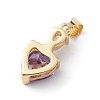 Rack Plating Brass Cubic Zirconia Pendants KK-E003-19G-3