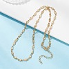 3.5MM 304 Stainless Steel Flower Link Chain Necklaces for Women NJEW-JN05599-5