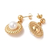 Flat Round 304 Stainless Steel Stud Earrings EJEW-U003-30G-2