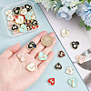 32Pcs 8 Style Rack Plating Alloy Enamel Pendants ENAM-PH0002-32-3