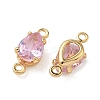 Brass Pave Cubic Zirconia Connector Charms KK-Z136-77G-02-2