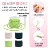 4 Rolls 4 Colors Round Polyester Cord OCOR-TA0003-88B-4