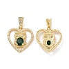 Brass Micro Pave Clear Cubic Zirconia Pendants ZIRC-F134-18G-02-1