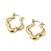 Ion Plating(IP) 304 Stainless Steel Flower Hoop Earrings for Women EJEW-I284-13G-1