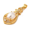 Rack Plating Brass Micro Pave Cubic Zirconia Pendants KK-L220-019G-01-2