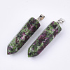 Natural Ruby in Zoisite Point Pendants G-R220-34K-1