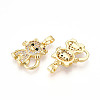Brass Micro Pave Cubic Zirconia Pendants KK-N257-28G-2