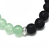 Natural Green Aventurine Beads Stretch Bracelets BJEW-R309-02-A14-2
