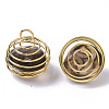 Iron Wrap-around Spiral Bead Cage Pendants IFIN-R239-03G-3