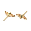 Rack Plating Brass Micro Pave Clear Cubic Zirconia Pendants LS-KK-D074-09G-3
