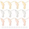 30Pcs 3 Colors 201 Stainless Steel Stud Earring Findings STAS-DC0010-25-1