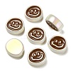 UV Plating Rainbow Iridescent Acrylic Enamel Beads OACR-G012-13A-1