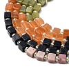Synthetic Blue Goldstone & Natural Tiger Eye & Red Aventurine & Rhodonite & Dyed White Jade & Chinese Southern Jade Beads Strands G-H333-03C-5