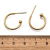 304 Stainless Steel C-shaped Hoop Circle Ball Stud Earrings LS-STAS-K204-04G-7