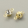 Brass Clear Cubic Zirconia Connector Charms RB-WH0005-002B-KCG-1
