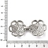 Rack Plating Flower Brass Micro Pave Clear Cubic Zirconia Fold Over Clasps KK-H512-05P-3