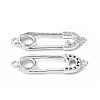 Eco-Friendly Rack Plating Brass Micro Pave Clear Cubic Zirconia Connector Charms KK-F845-04P-1