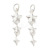 925 Sterling Silver Tassel Pendants STER-P071-09S-1