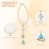 Resin & Shell Evil Eye Pendant Decoration HJEW-DR00026-3