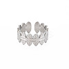Non-Tarnish 304 Stainless Steel Oval Wrap Open Cuff Ring for Women RJEW-S405-153P-1