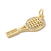 Rack Plating Brass & Clear Cubic Zirconia Pendants KK-L216-058G-2