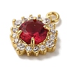 Brass Micro Pave Clear Cubic Zirconia Pendants KK-S391-01G-C-2