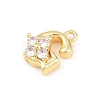 Brass Micro Pave Clear Cubic Zirconia Charms KK-Z151-18G-G-2