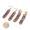 Chunky Acrylic Curb Chain Long Drop Earrings EJEW-JE04772-04-3