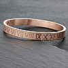 Roman Number Pattern 304 Stainless Steel Hinged Bangles for Couple FS-WG2D392-04-1