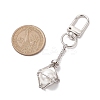 Brass Macrame Chain Pouch Round Shell Pearl Holder Pendant Decorations HJEW-JM02048-02-3