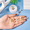 2 Pairs 2 Colors Teardrop Alloy Enamel Dangle Stud Earrings for Women EJEW-TA0001-49A-5