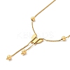 Butterfly Pendant Lariat Necklace with Box Chains NJEW-G085-08G-2