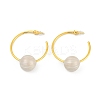 Round Brass Enamel Hoop Earrings for Women EJEW-Q391-35G-03-2