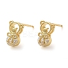 Rack Plating Brass with Cubic Zirconia Stud Earring EJEW-C079-07G-1