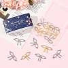 16Pcs 2 Colors Rack Plating Brass Pave Clear Cubic Zirconia Bowknot Connector Charms KK-SC0006-77-7