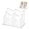 4-Slot Transparent Acrylic Business Name Card Display Stands ODIS-WH0030-64A-1